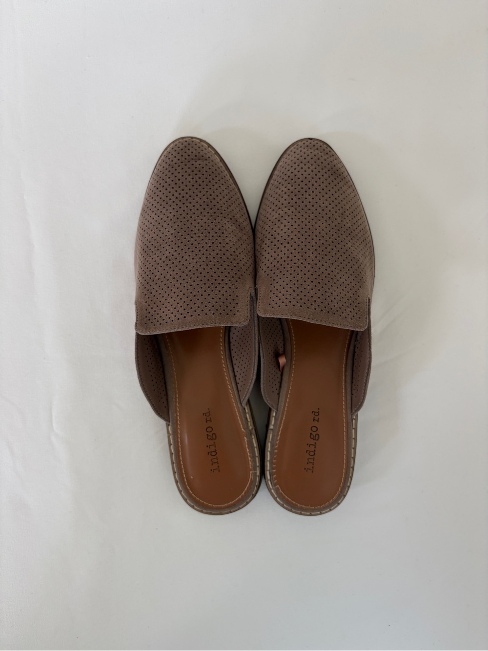 Perforated Taupe Suede Slip-On Mule Women’s 8 - Gently Worn